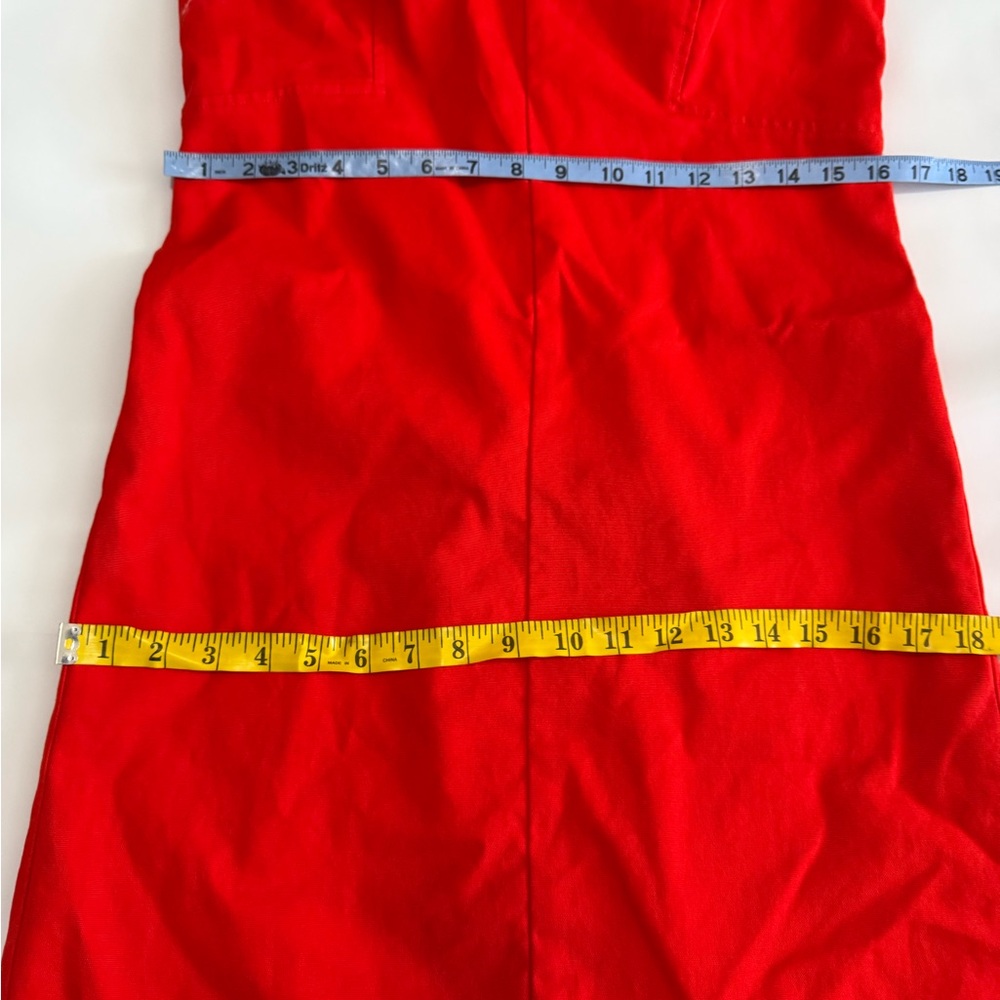 Talbots Vibrant Red/Orange Midi sleeveless Dress in size 8P - Picture 11 of 14